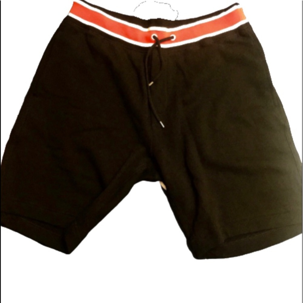 Diesel Black Athletic Shorts with Red Waistband
